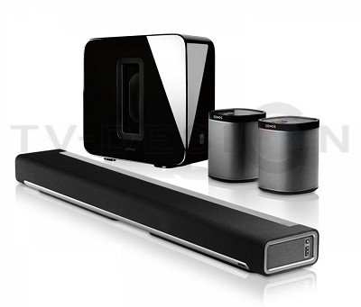 Комплект из беспроводного саундбара, сабвуфера и тыловых каналов Sonos PLAYBAR + SUB + 2х PLAY:1 Комплект из беспроводного саундбара, сабвуфера и тыловых каналов Sonos PLAYBAR + SUB + 2х PLAY:1