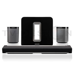 Комплект из беспроводного саундбара, сабвуфера и тыловых каналов Sonos PLAYBAR + SUB + 2х PLAY:1 Комплект из беспроводного саундбара, сабвуфера и тыловых каналов Sonos PLAYBAR + SUB + 2х PLAY:1