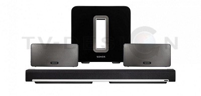 Комплект из беспроводного саундбара, сабвуфера и тыловых каналов Sonos PLAYBAR + SUB + 2х PLAY:3 Комплект из беспроводного саундбара, сабвуфера и тыловых каналов Sonos PLAYBAR + SUB + 2х PLAY:3